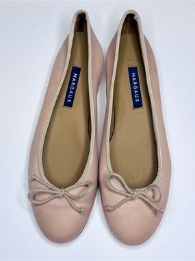 Margaux Blush Pink Ballet Flats with Bow Trim